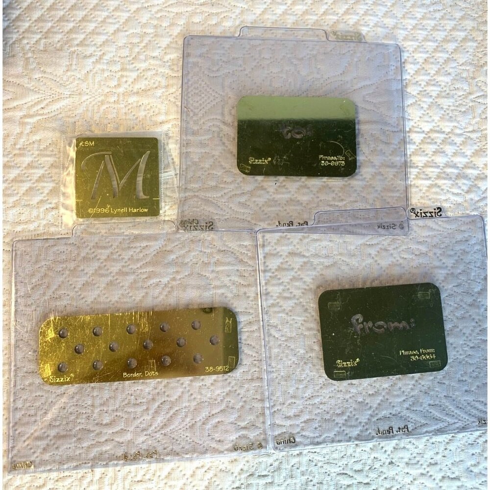 Sizzix To Simple Impressions Embossing Folder Set To From & Border Dots Crafting